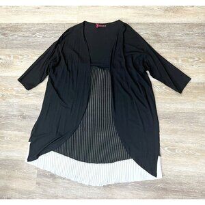 Lolitas & L Sz S Lolitas y Lolos Black Pleated Chiffon Back Long Tunic Jacket